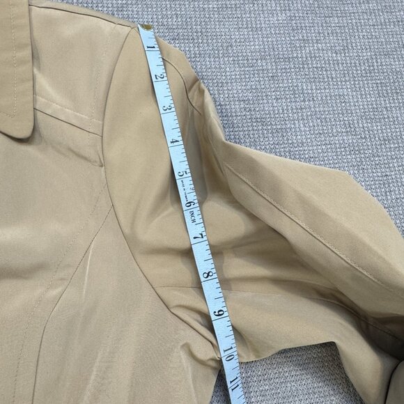Towne Collection Womens Size L Khaki Trench Coat Belted Padded Shoulder NWT - Picture 14 of 16